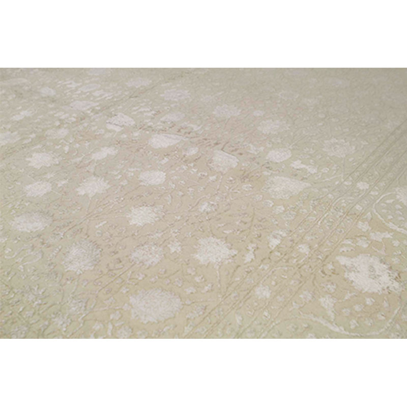 Hand-Knotted High-Quality Cream and Cream Area Rug