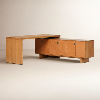 L-Shaped Wood Executive Desk