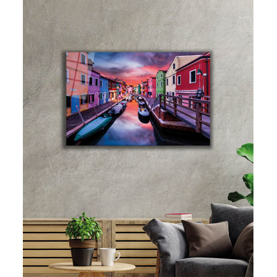 Peinture élégante en verre trempé décoratif, 27,6 po x 43,3 po | 100% verre trempé, épaisseur: 0,16 pouce | Superbe décoration intérieure pour le salon, le bureau ou la galerie | Pièce d'art unique, durable et élégante