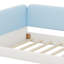 Lit de plancher de style Montessori avec tête de lit tapissier, accoudoirs et côtés protecteurs,-130182311
