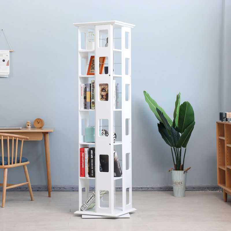 Bibliothèque rotative 6 niveaux à 360 degrés, (6 tablettes) H 70,9 po x l 17,3 po x P 17,3 po