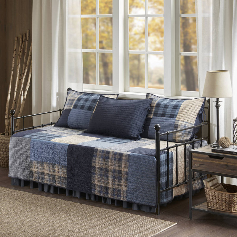 Ensemble de courtepointe surdimensionnée en coton Woolrich, Édredon très grand / très grand californien Cou, Bleu