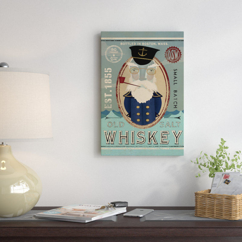 Ancien sel whiskey (pêcheur iii), affiche rétro sur toile tendue, H 18 po x l 26 po x P 1,5 po