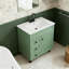 Ensemble de meuble-lavabo simple autoportant moderne 30 po avec plateau en céramique Taziyah-705306197