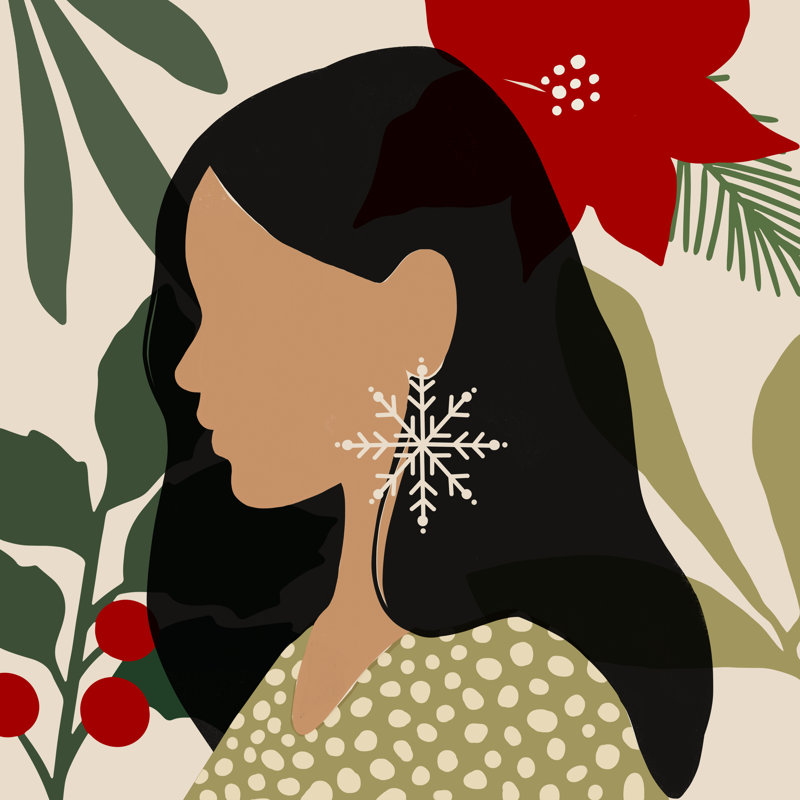 Christmas Earring II by Victoria Barnes - Wrapped Canvas Print, 91cm H x 91cm W