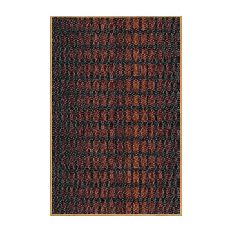 Tapis de zone rouge/noir à motifs, Rectangle 7 pi x 9 pi
