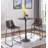 Abarne Mahogany Round Metal Base Dining Table