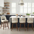 Faux Leather Swivel Bar Stool with Solid Wood Frame (Set of 4)