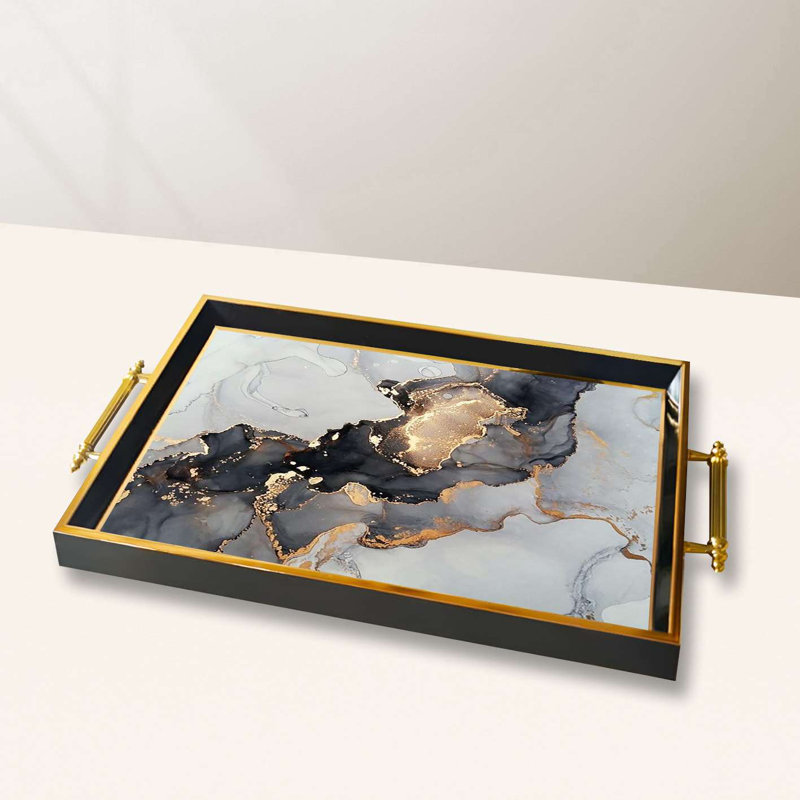 Elegant Glass Serving Tray, 19.7 x 11.4 x 1.4 inches | 100% High-Quality Glass | Perfect for Entertaining & Serving | Stylish and Functional Design for Home & Parties | Durable and Easy to Clean