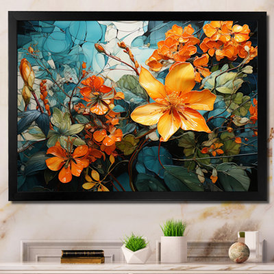 «Makhach Orange Blue Tropical Tangle IV», reproduction sur toile
