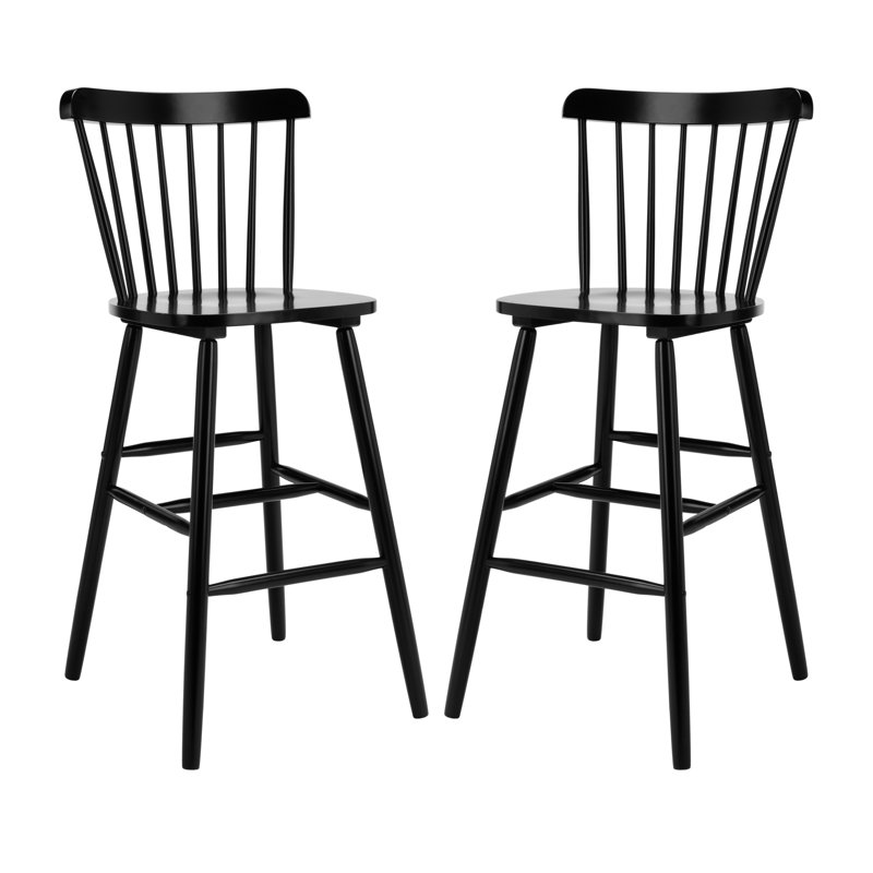 Solid Wood Counter Stool, Black, Bar Stool (76.2cm Seat Height)