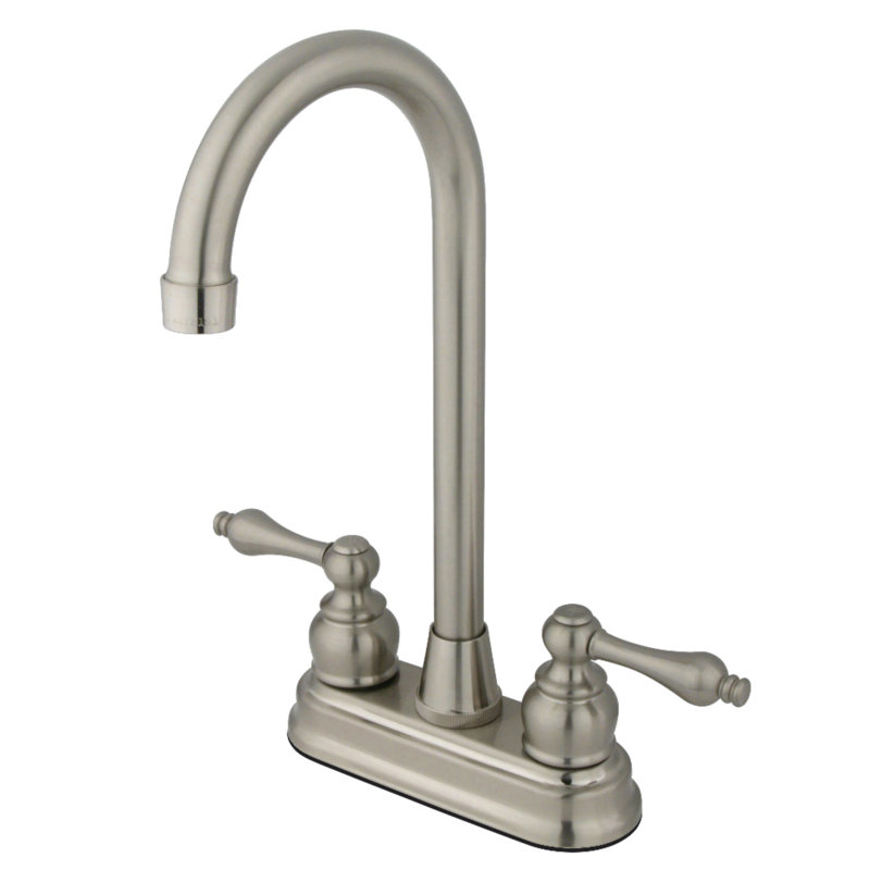 Kingston Brass Victorian Two-Handle 2-Hole Deck Mount Bar Faucet, Brushed Nickel