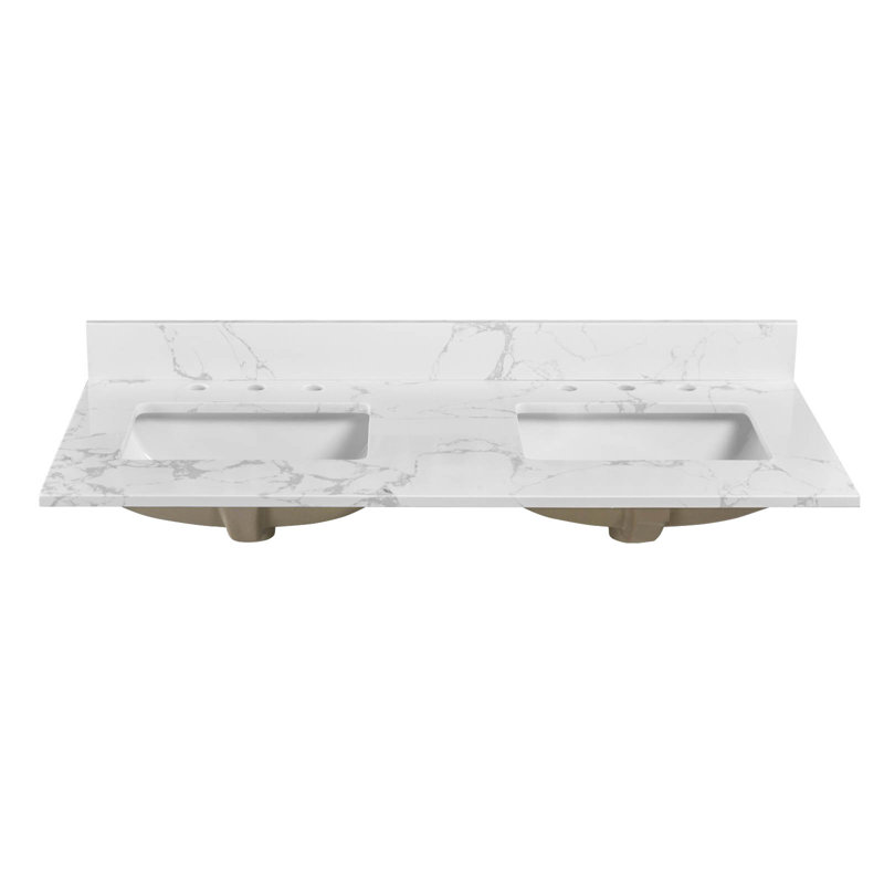 Double comptoir de salle de bain 48 po avec lavabo 48 po