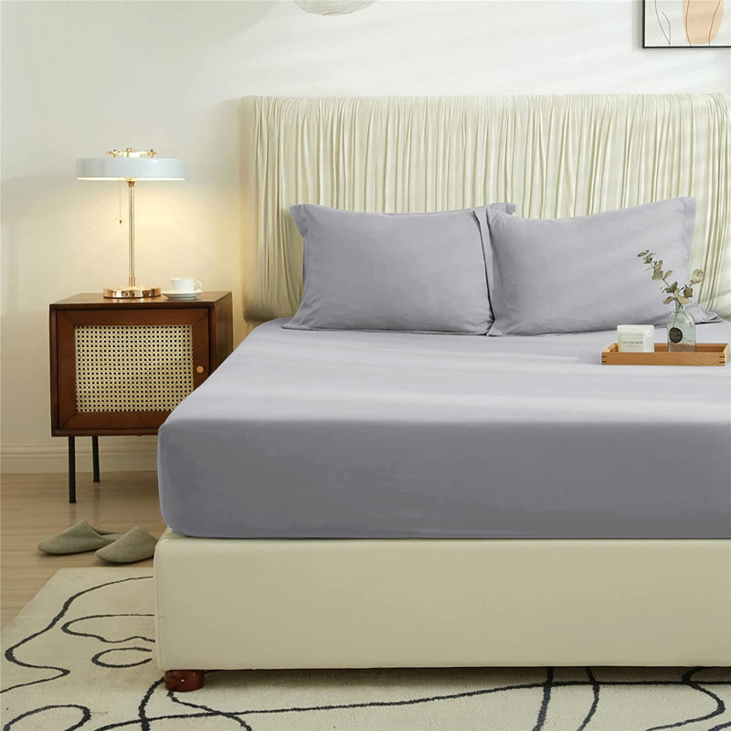 Super Soft Extra Deep Microfiber Brushed Fitted Sheet, Black, Single (3')
