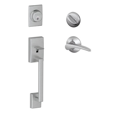 Poignée Century avec pêne dormant et poignée de porte Manhattan et rosette
