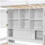 Lit superposé avec lit supérieur avec bureau intégré et échelle, avec espace de rangement et tablettes-121110367