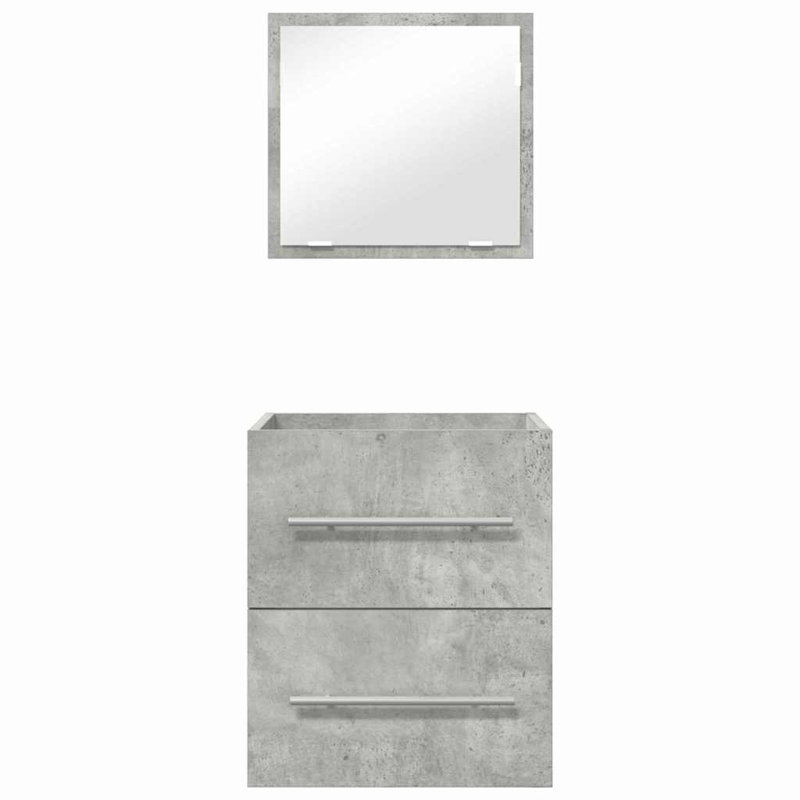 Bathroom Cabinet with Mirror Vanity Unit Sink Cabinet Engineered Wood, Gray