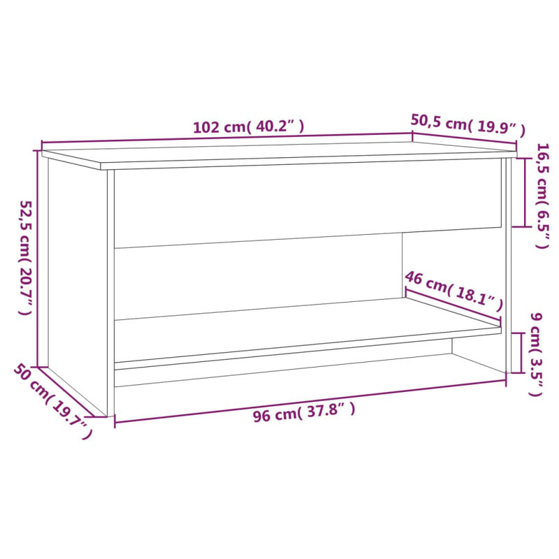 Jarosłav Frame Coffee Table with Storage, White