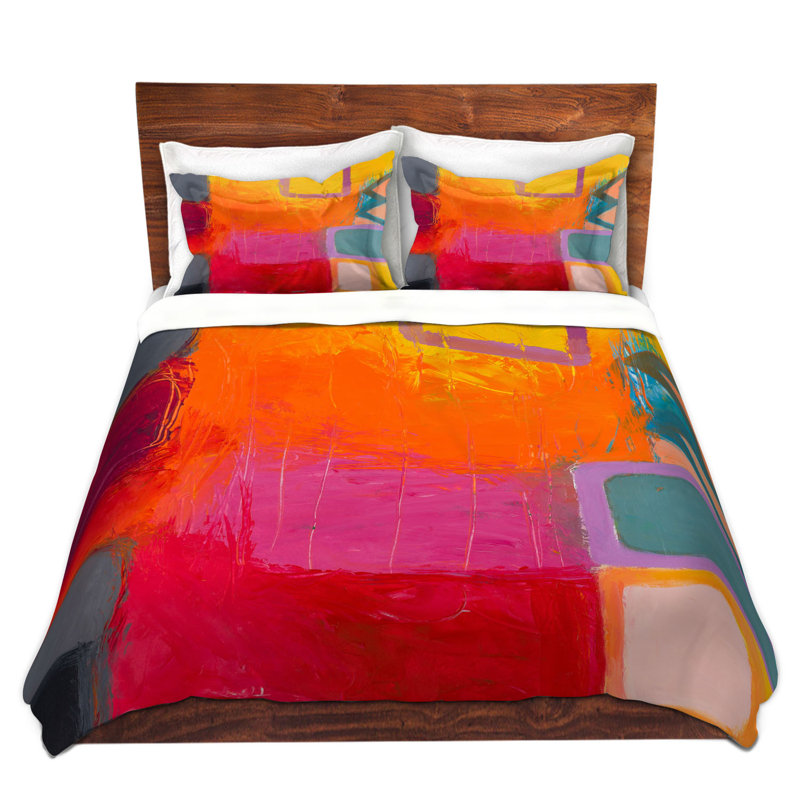 Ensemble de housse de couette coucher de soleil, 1 housse simple + 1 taie standard