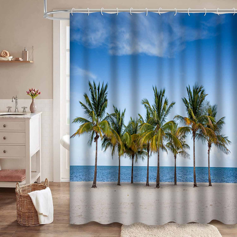 Palmiers, océan, clé, arbre, Floride, plage, ciel, sable, beau, bleu, avec 12 crochets, L 72 po x l 78 po