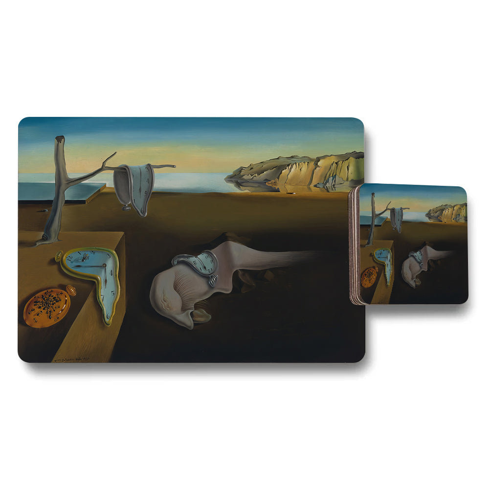 Melting Clocks Placemats And Coaster Set Surreal Artwork