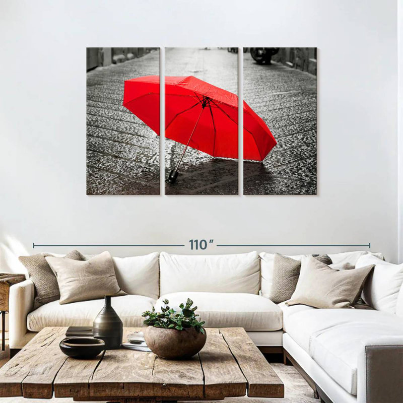 Parapluie rouge vif Kerner, H 48 po x l 74 po