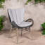 Chaises de patio en bois d'eucalyptus durable avec corde gris anthracite pour maison moderne