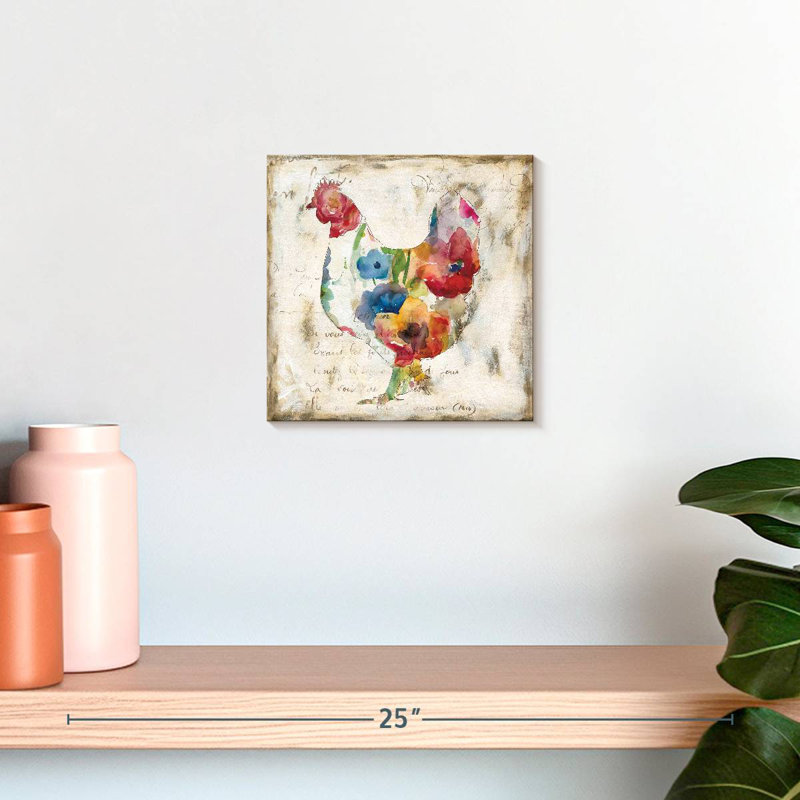 Crowle Flowered Hen, 10" H x 10" W