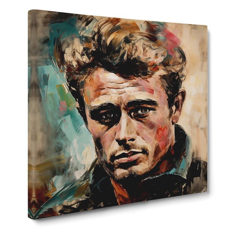 James Dean Abstract Expressionism - Wrapped Canvas, 35cm H x 35cm W x 3cm D