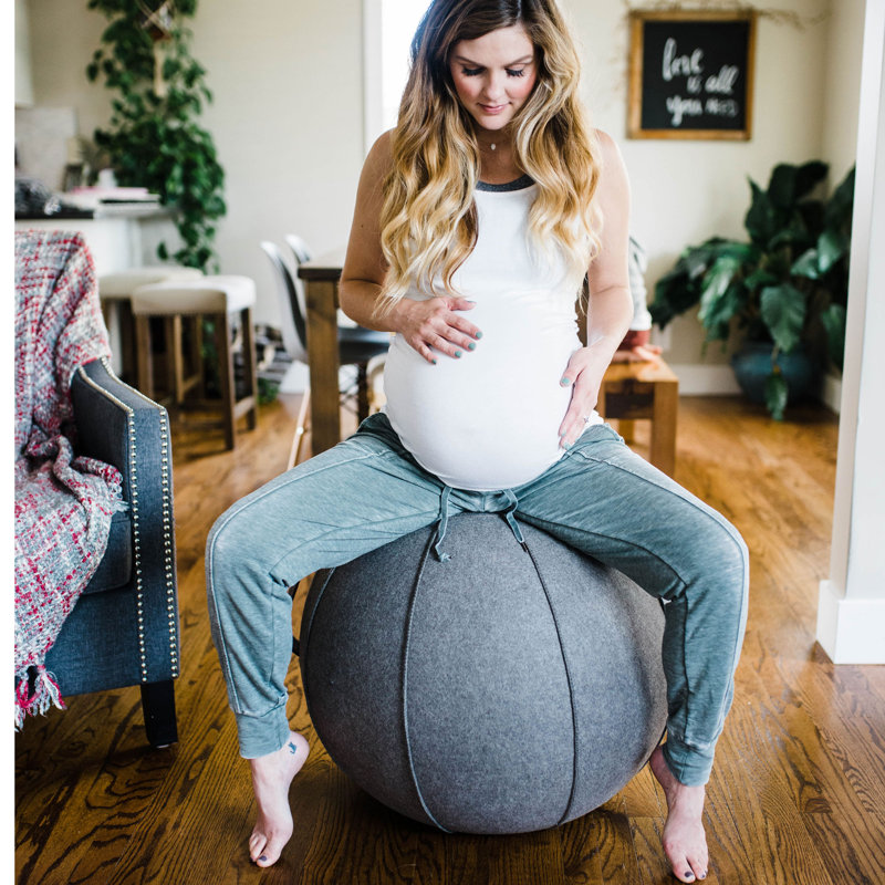 Luno Ball Chair with Removable Casters/Wheels, Anthracite