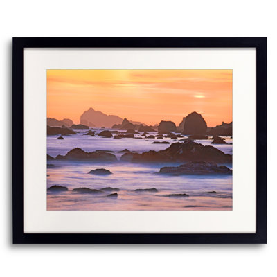 Coastal Rocks Sunset Print by Bruce Heinemann