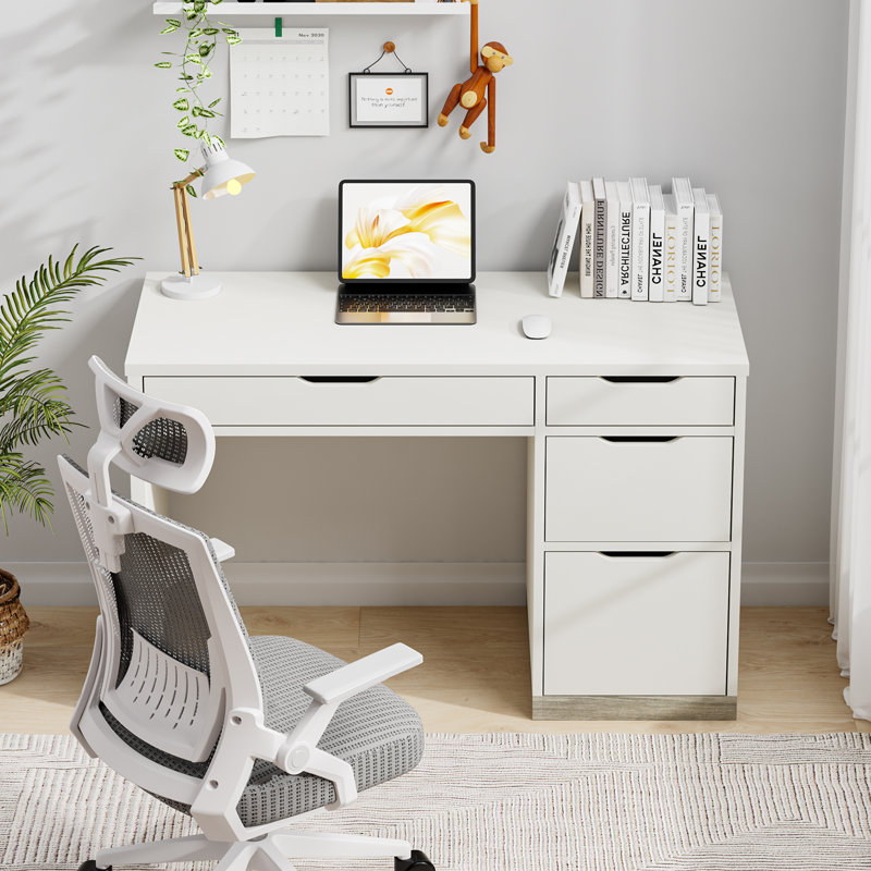 Suhaana Computer Desk, White, 29.5" H x 47.16" W x 19.7" D