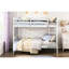 Twin - Over Bunk Bed In White, Guard Rails For Top , Access, No Foundation, Youth Bedroom Solution With White Finish, Wood Frame, On Bunk, , Box Spring, Compact Shared Spaces-18755098