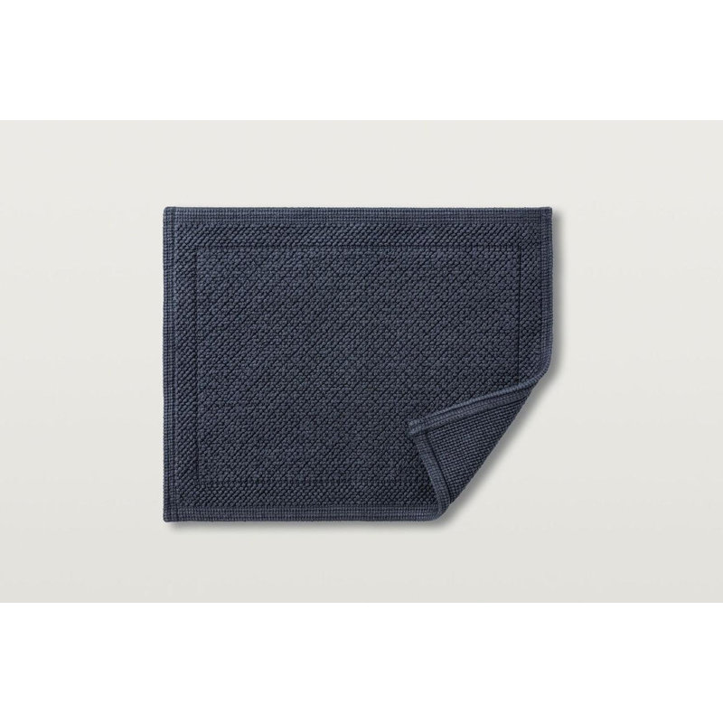 Cosima 100% Cotton Rectangle Bath Rug, Single Piece- 20" L x 16" W, Marine