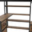 Lit mezzanine double avec bureau et tiroirs, tablettes de rangement en métal, rangement des marches sécuritaires, lumières équipées, plateforme stable pour station de charge-52941308