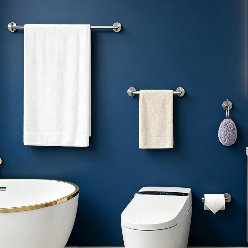 Ensemble 4 pièces d'accessoires de salle de bain en acier inoxydable nickel brossé Topcraft