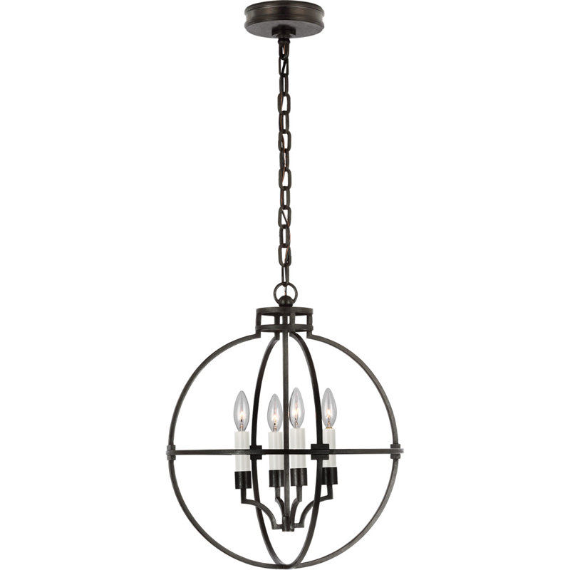 Chapman & Myers Lexie Globe Lantern, 22.25" H x 18" W x 18" D, Aged Iron