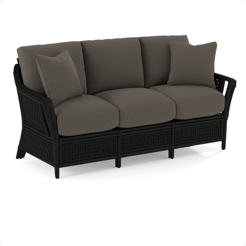 Boca Upholstered 78'' Sofa, Black, Gray Sugar Performance