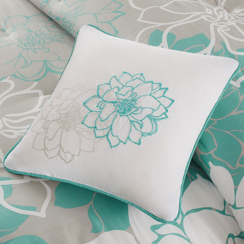Ensemble d'édredon en coton Madison Park Lola Aqua - très grand