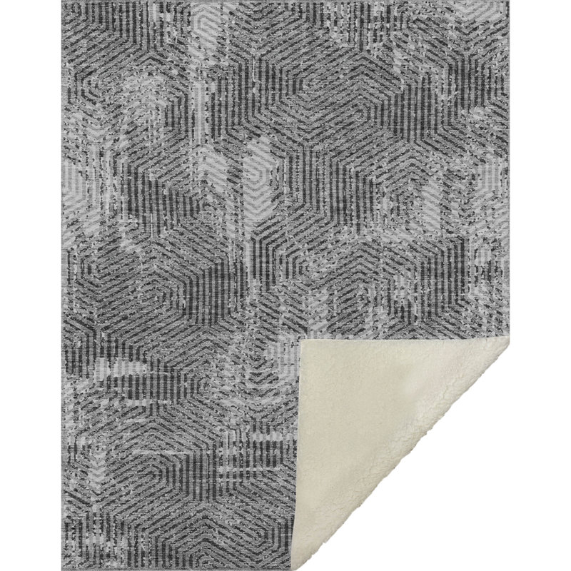 Jeté géométrique Addison Sherpa ASB912, Gris