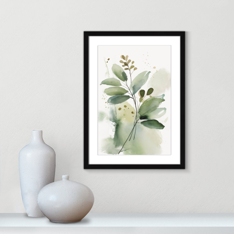 «Greenery Serenade I» par Irena Orlov, L 17 po x H 23 po, Matted Print, Noir satiné