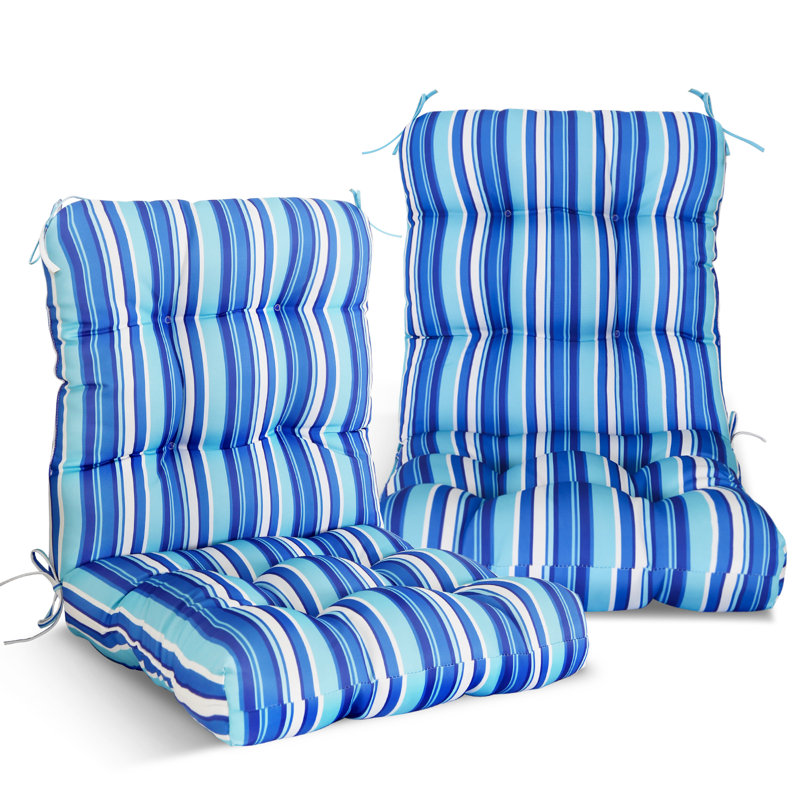 Indoor/Outdoor Seat/Back Cushion, Blue Stripe