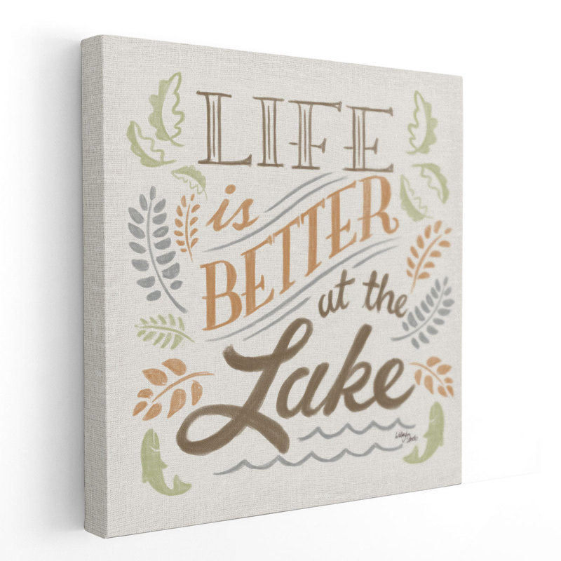 «Lake Life I Green», reproduction d'art sur toile, H 12 po x l 12 po
