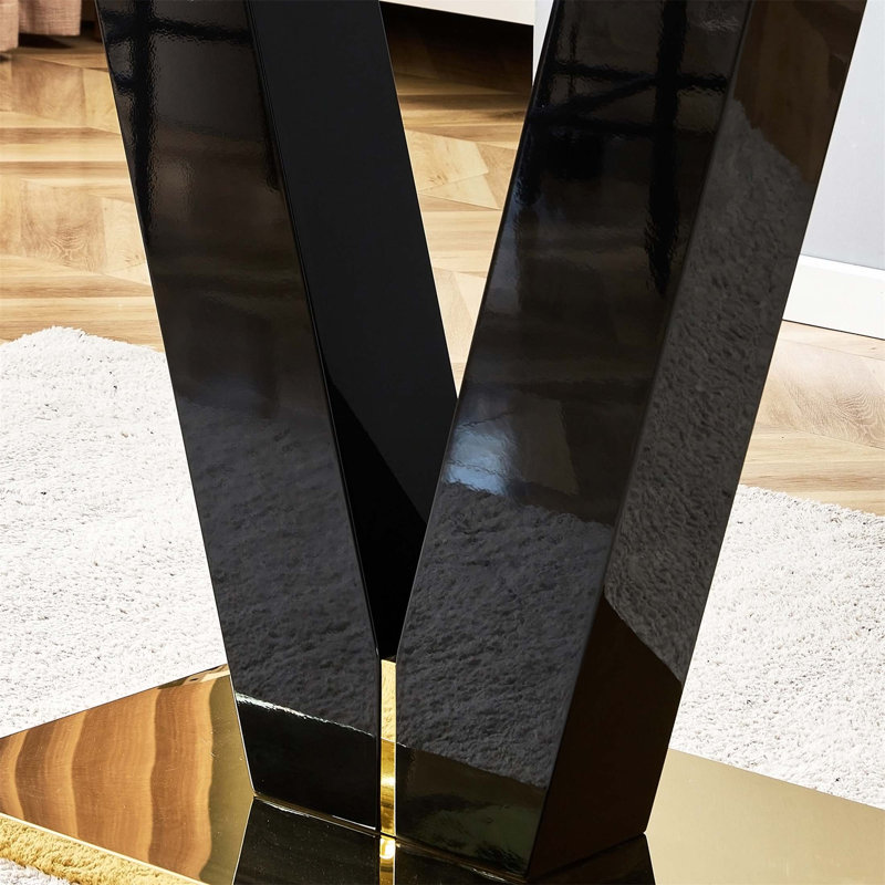 5 Pieces Dining Table Sets, White, Black
