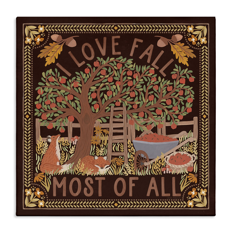 «Love Fall on Brown» par Laura Marshall, H 17 po x l 17 po