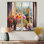 Fenêtre orange et verte vue de la fenêtre I - impressions sur toile traditionnelles roses, 2 pièces