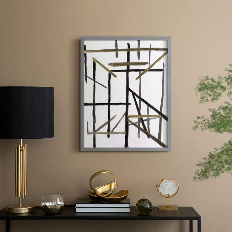 Edifice II Framed Print - Solid Wood, 21" H x 17" W, Grey Framed