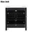 Meuble-lavabo de 76 cm avec lavabo en céramique, armoire noire moderne, 2 portes et étagère en forme de U pour un rangement pratique du lavabo, armoire à 2 portes, fermeture douce et silencieuse.