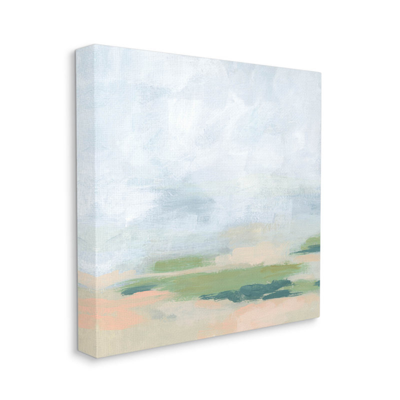 Green and Beige Abstract Landscape Canvas Wall Art, 24 x 24