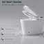 Toilette moderne pour salle de bain intelligente - Siège à ouverture / fermeture automatique, fonction capteur de pied, eau chaude, sécheuse, couleur blanche intelligente avec bidet intégré ouvert / fermé, capteur, efficacité de chasse d'eau,
